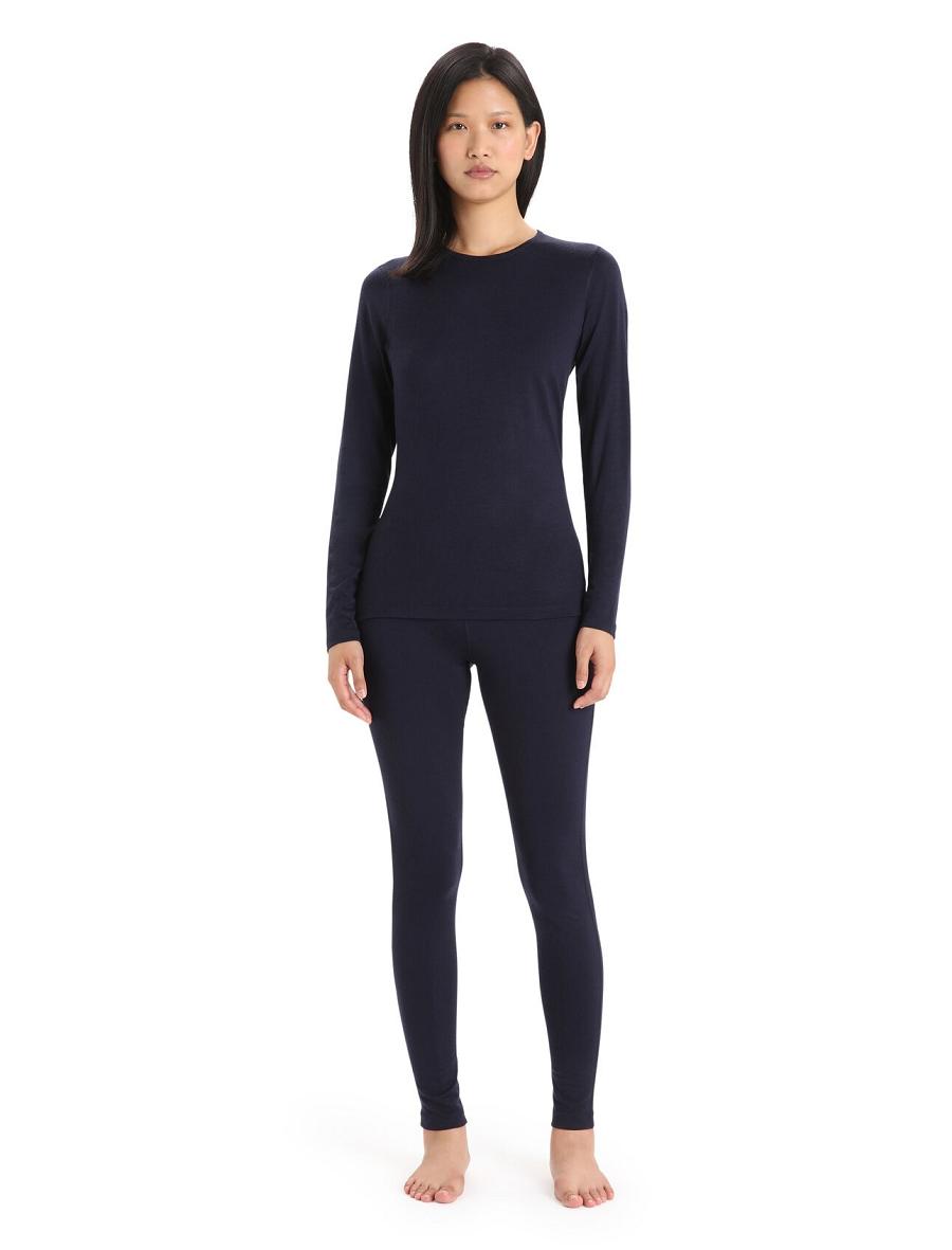 Icebreaker Merino 200 Oasis Long Sleeve Crewe Thermal Top Női Base Layers Sötétkék | HU 1929WNBY